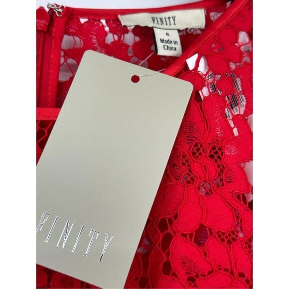 Finity NWT red lacy dress size 6 - Picture 8 of 9